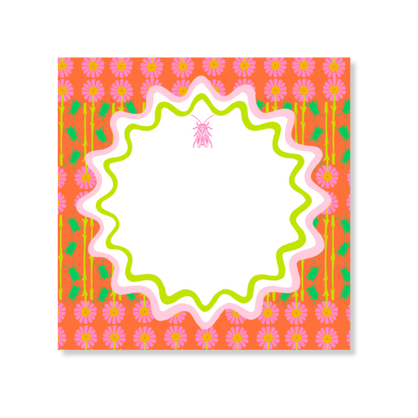 Goldbug Buzzin' Garden Florals Notepad in Orange