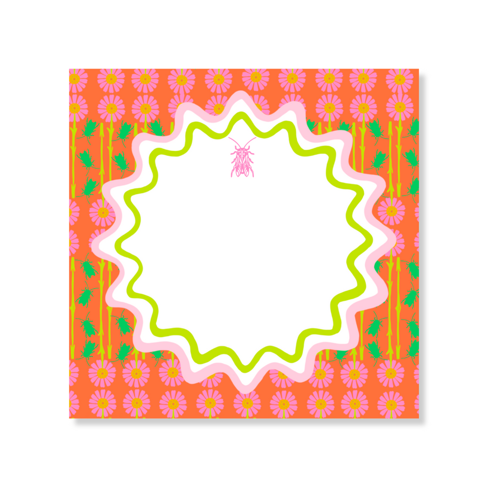 Goldbug Buzzin' Garden Florals Notepad in Orange