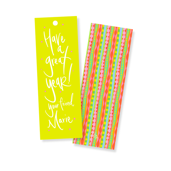 Back To School Long Gift Tags in Lime