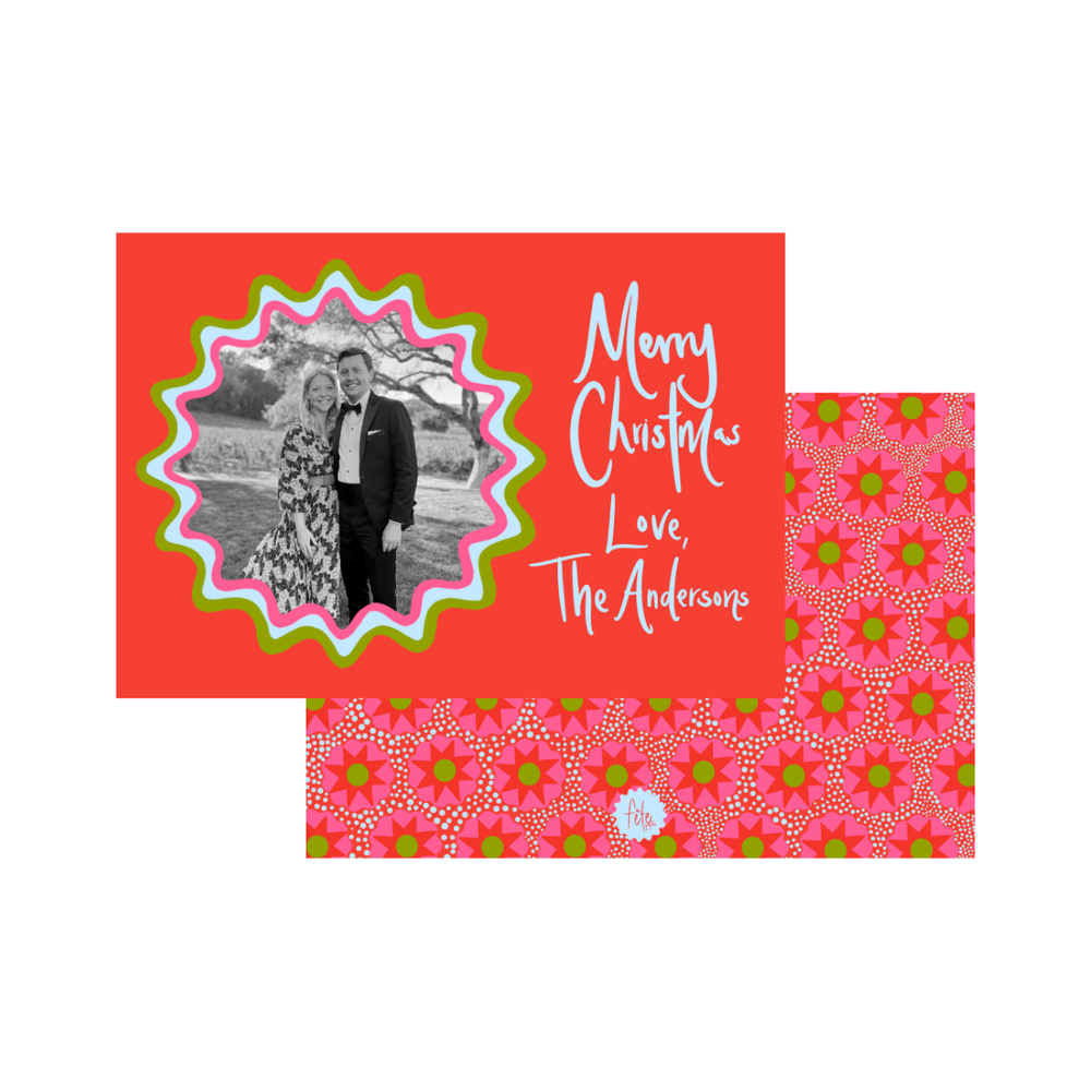 Simplistic Horizontal Star Dot Christmas Cards