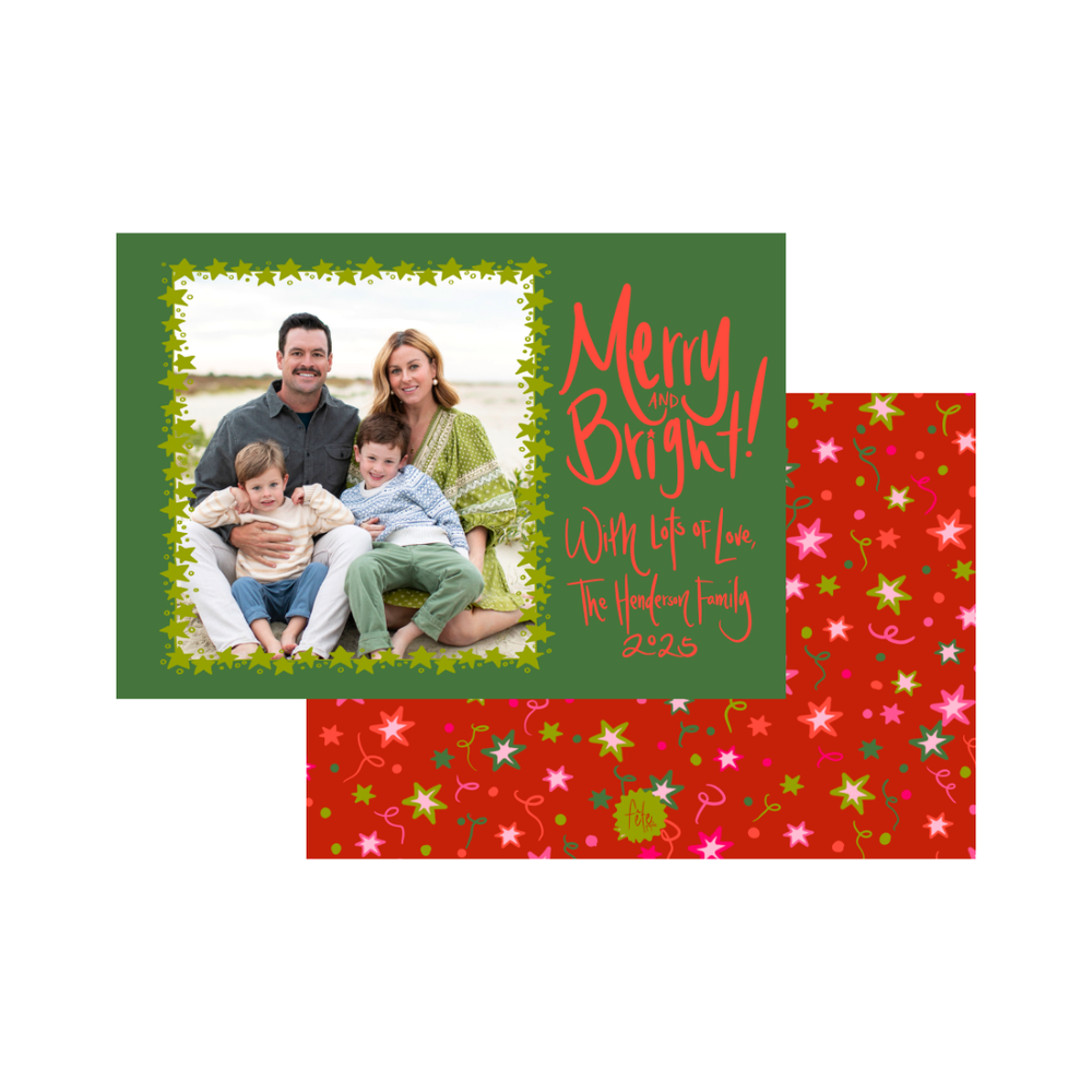 Festive Stars Horizontal Christmas Cards