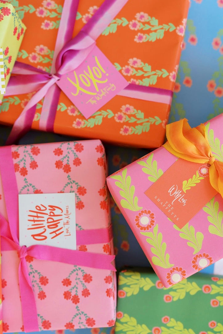 Morgan Walker x FP Gift Wrap in Orange & Green