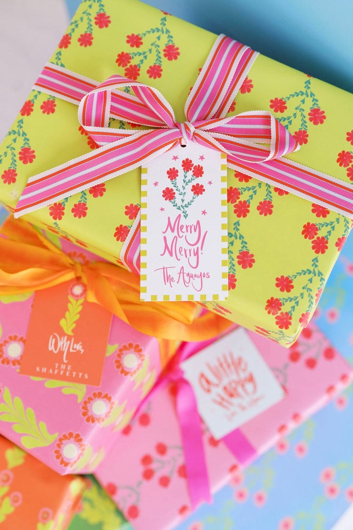 Morgan Walker x FP Gift Wrap in Lime & Pink