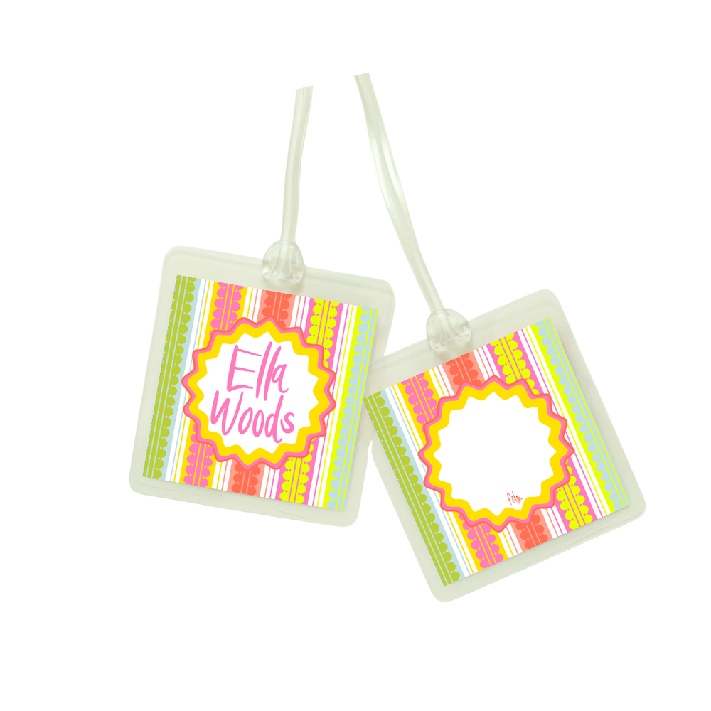 Scalloped Stripe Bag Tag