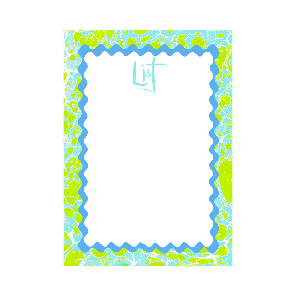 Spring Marble Notepad in Blues & Greens