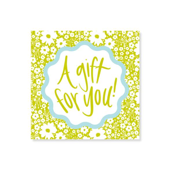 Ditsy Floral Gift Stickers in Grass