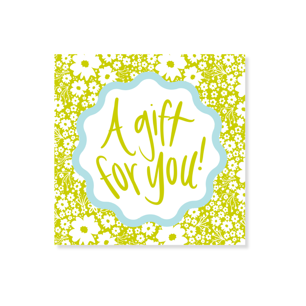 Ditsy Floral Gift Stickers in Grass