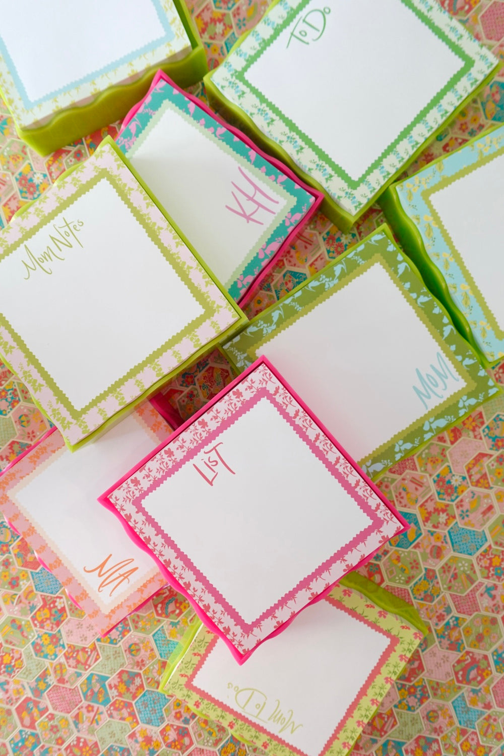 Nina Rosner for Fête Papier Pink Foxglove 200 Page Notepad + Acrylic Tray