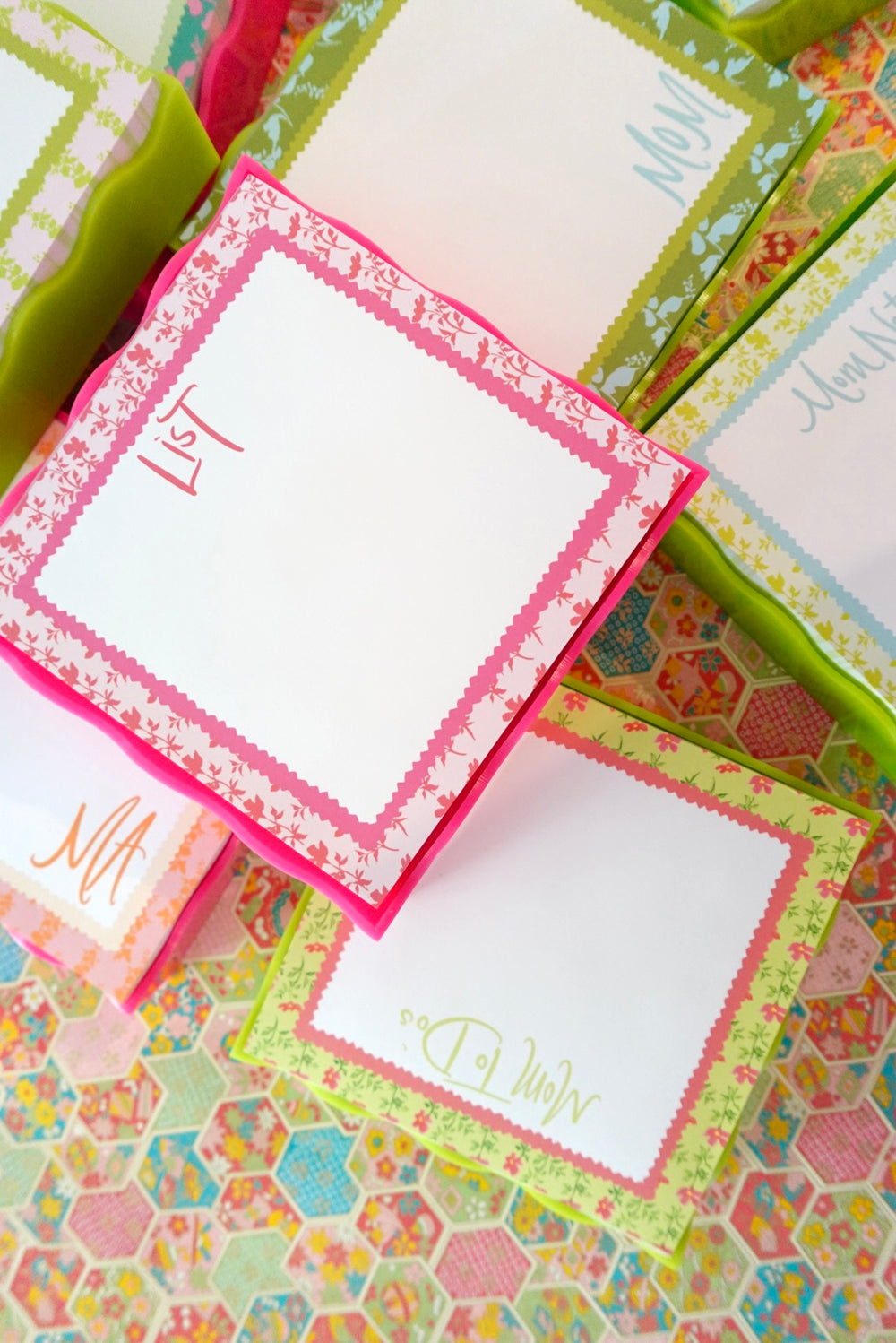 Nina Rosner for Fête Papier Pink Floral 200 Page Notepad + Acrylic Tray