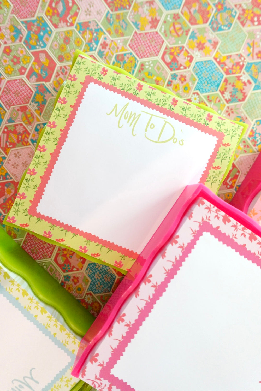 Nina Rosner for Fête Papier Red Floral 200 Page Notepad + Acrylic Tray