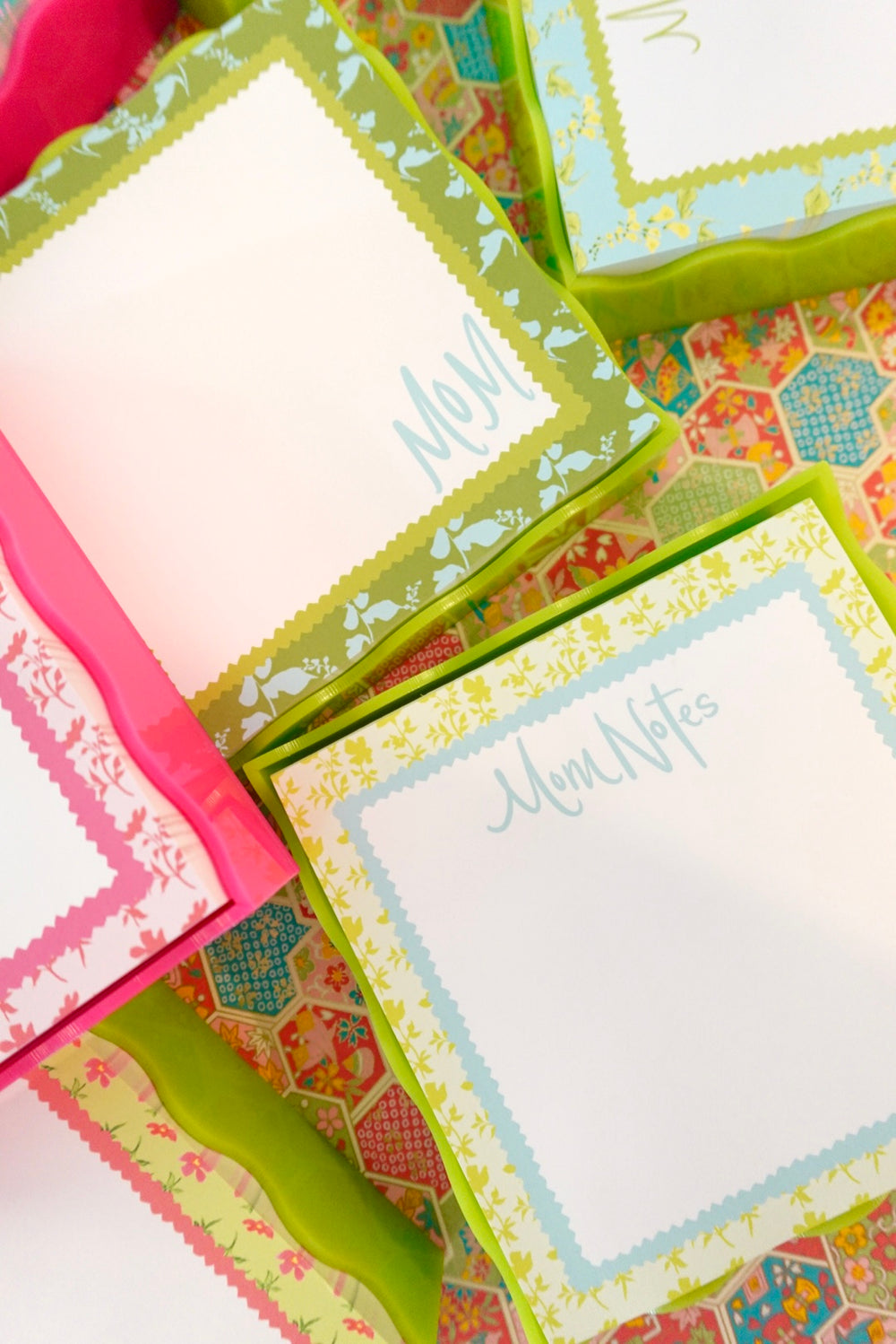 Nina Rosner for Fête Papier Green Floral 200 Page Notepad + Acrylic Tray