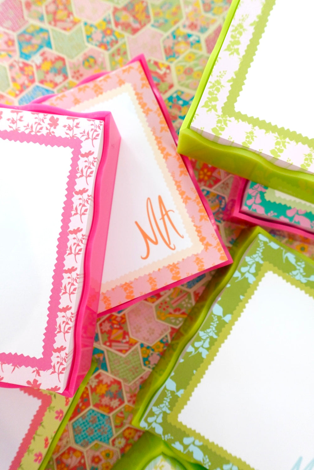 Nina Rosner for Fête Papier Orange Foxglove 200 Page Notepad + Acrylic Tray