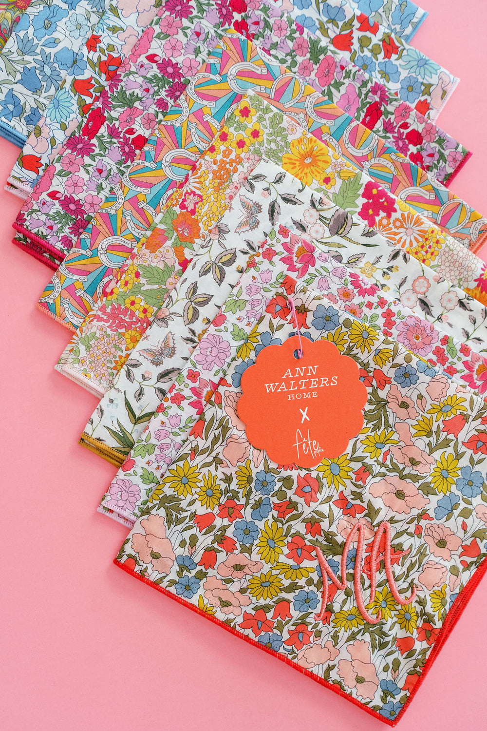 Ann Walters Home x Fête Papier Hankies in Retro Floral