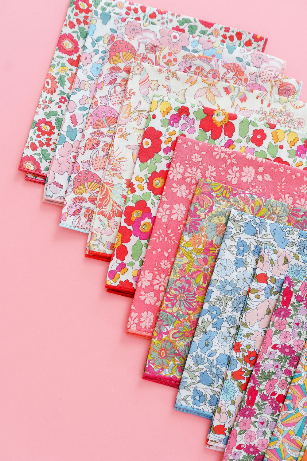 Ann Walters Home x Fête Papier Hankies in Poppies & Daisies Pink & Blue