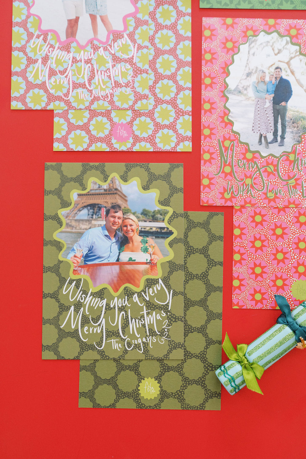 Olive Star Dot Christmas Cards