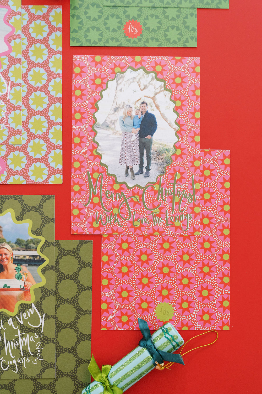 Oval Star Dot Christmas Cards