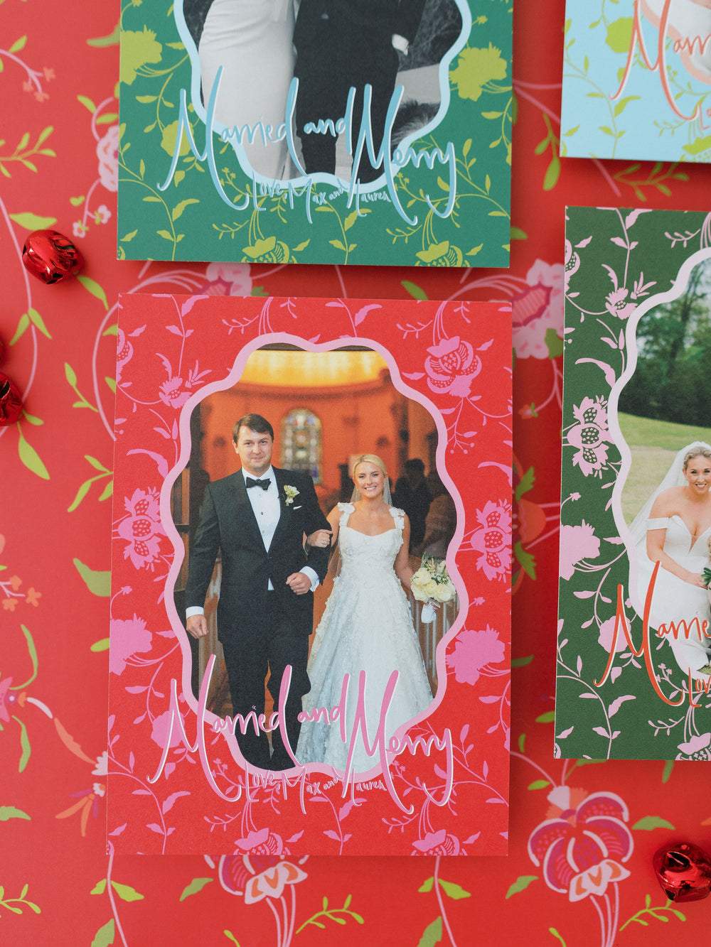 Holiday Vine Christmas Card in Red
