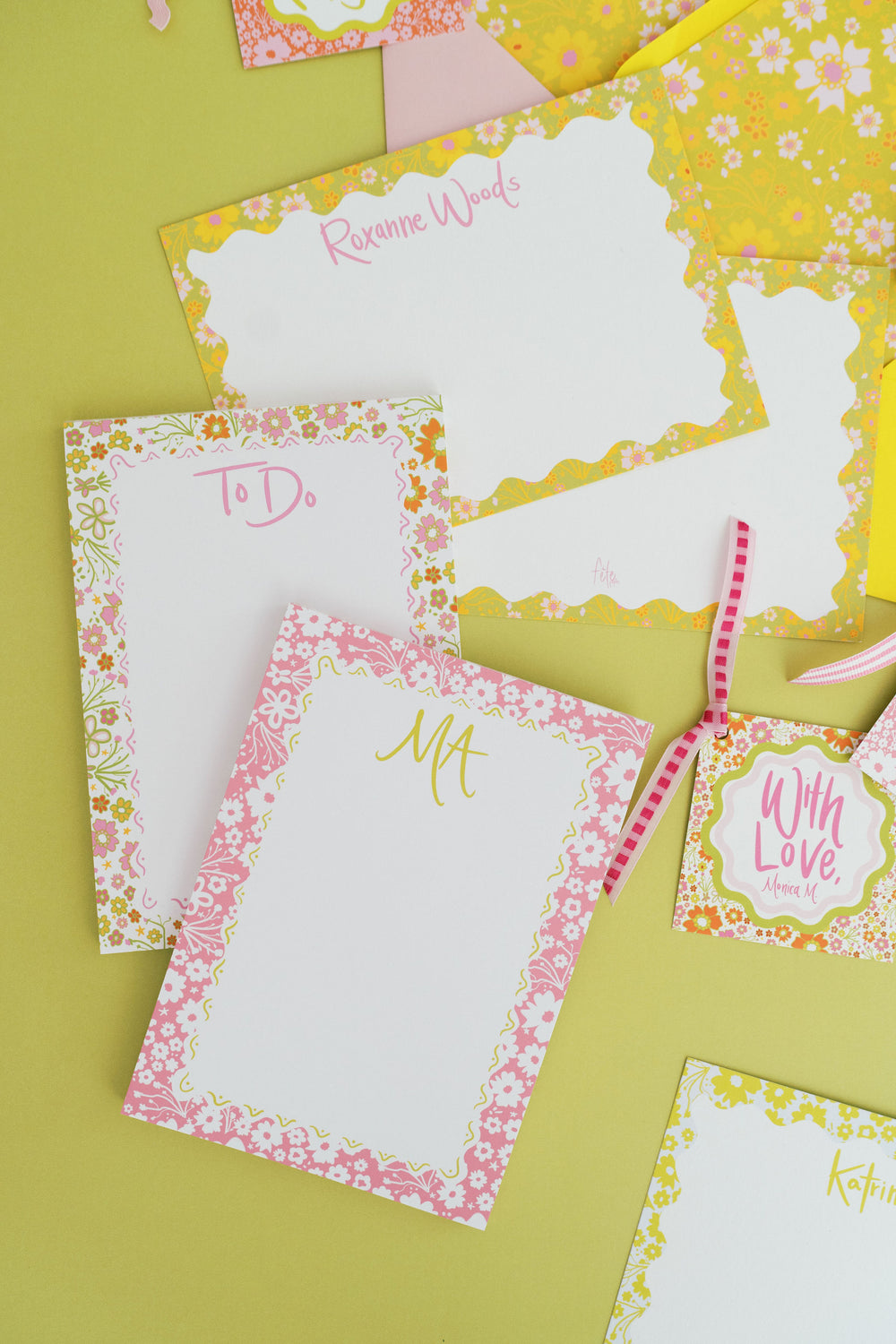 Fête Ditsy Floral Notepad in Rose