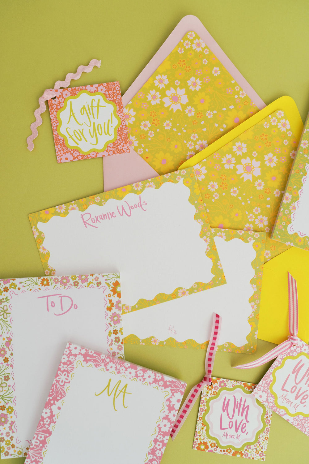 Fête Ditsy Floral Stationery in Sunshine