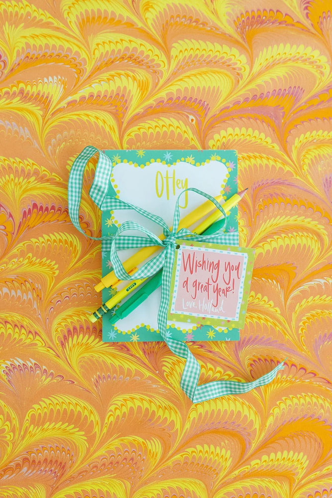 Dotty Starburst Notepad in Lime