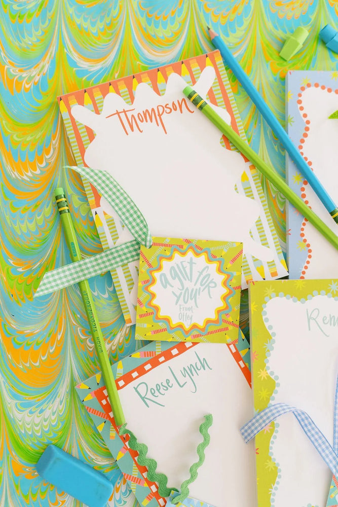 Proper Pencils Notepad in Poppy & Sky
