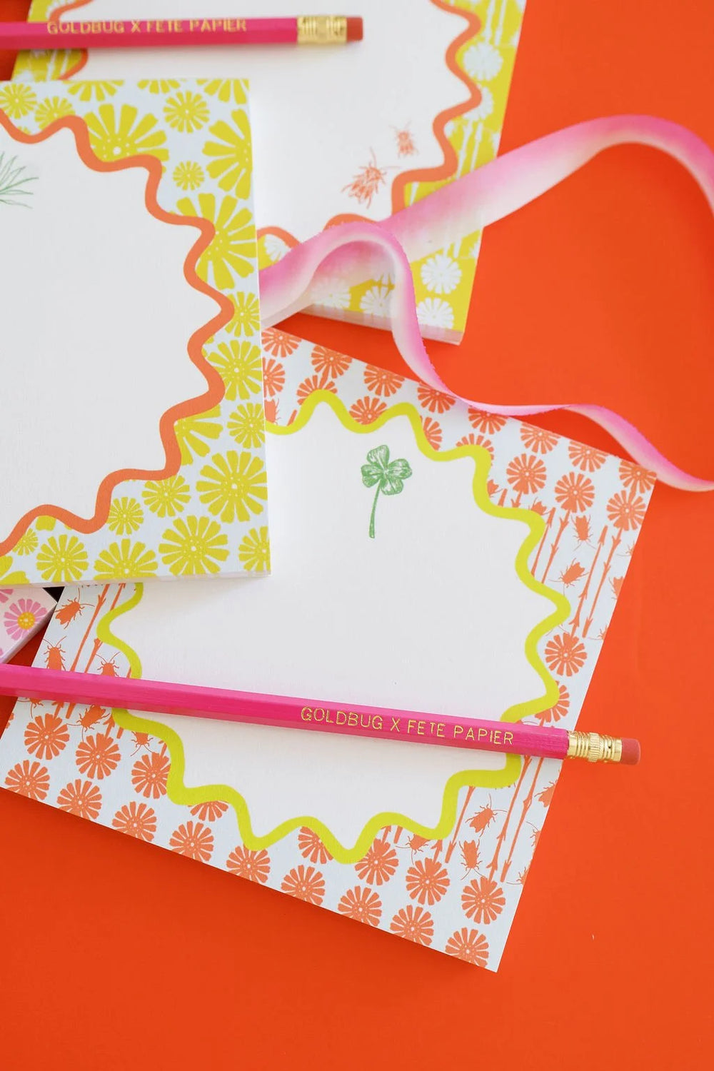 Goldbug Buzzin' Garden Floral Notepad in Blue & Green