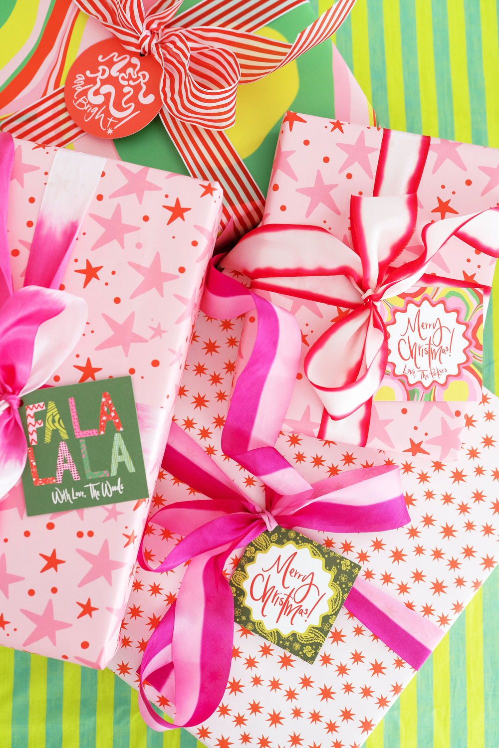 Bandana Holiday Gift Stickers in Green