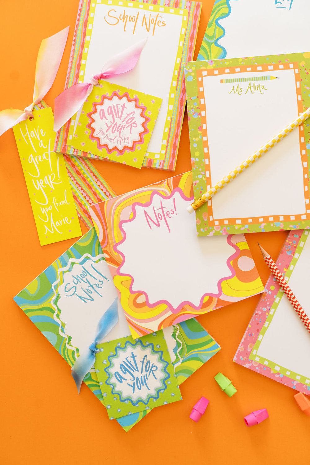 Back To School Long Gift Tags in Lime