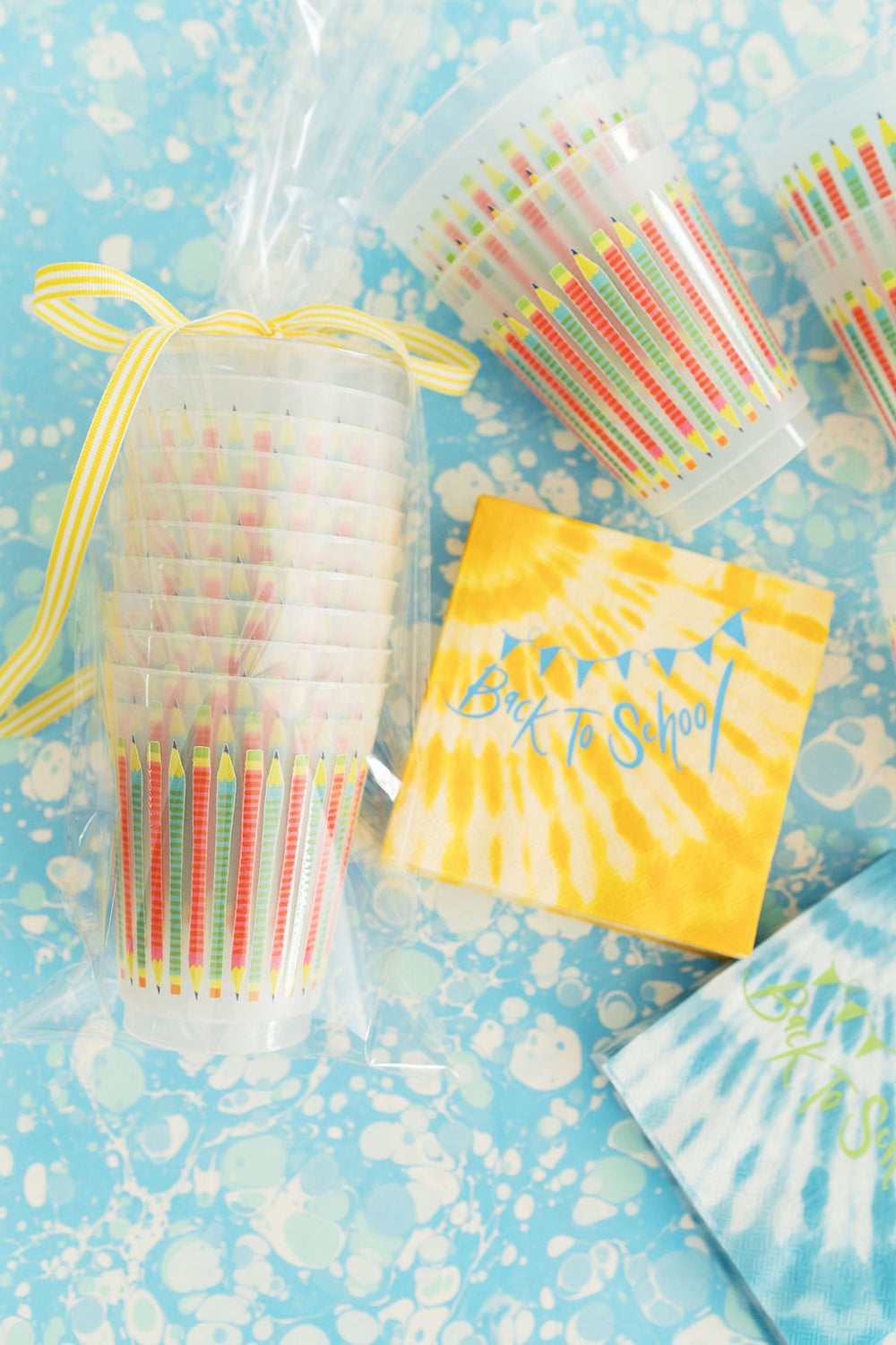 Back To School Tie Dye Napkins in Yellow