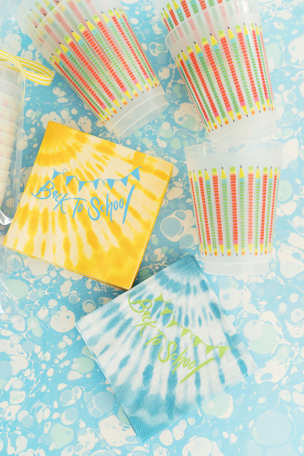 Back To School Tie Dye Napkins in Teal