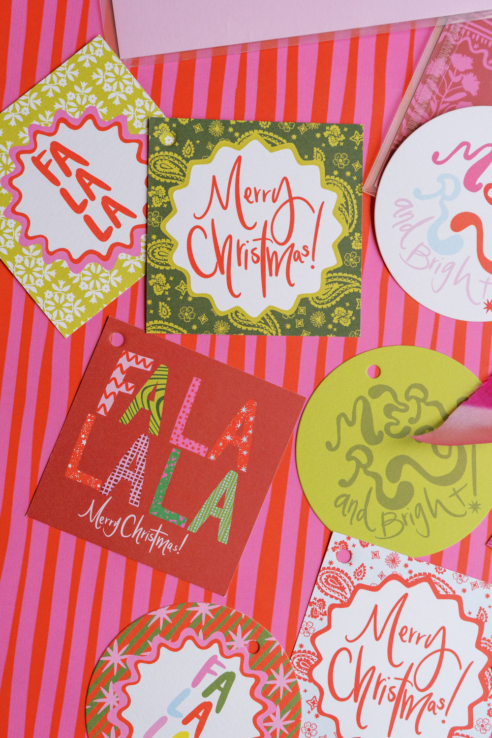 Fa La La La Gift Tags in Red