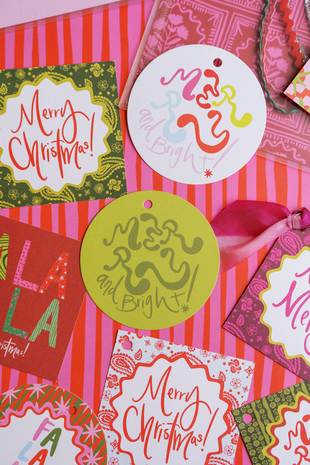 Groovy Merry & Bright Tags in Green