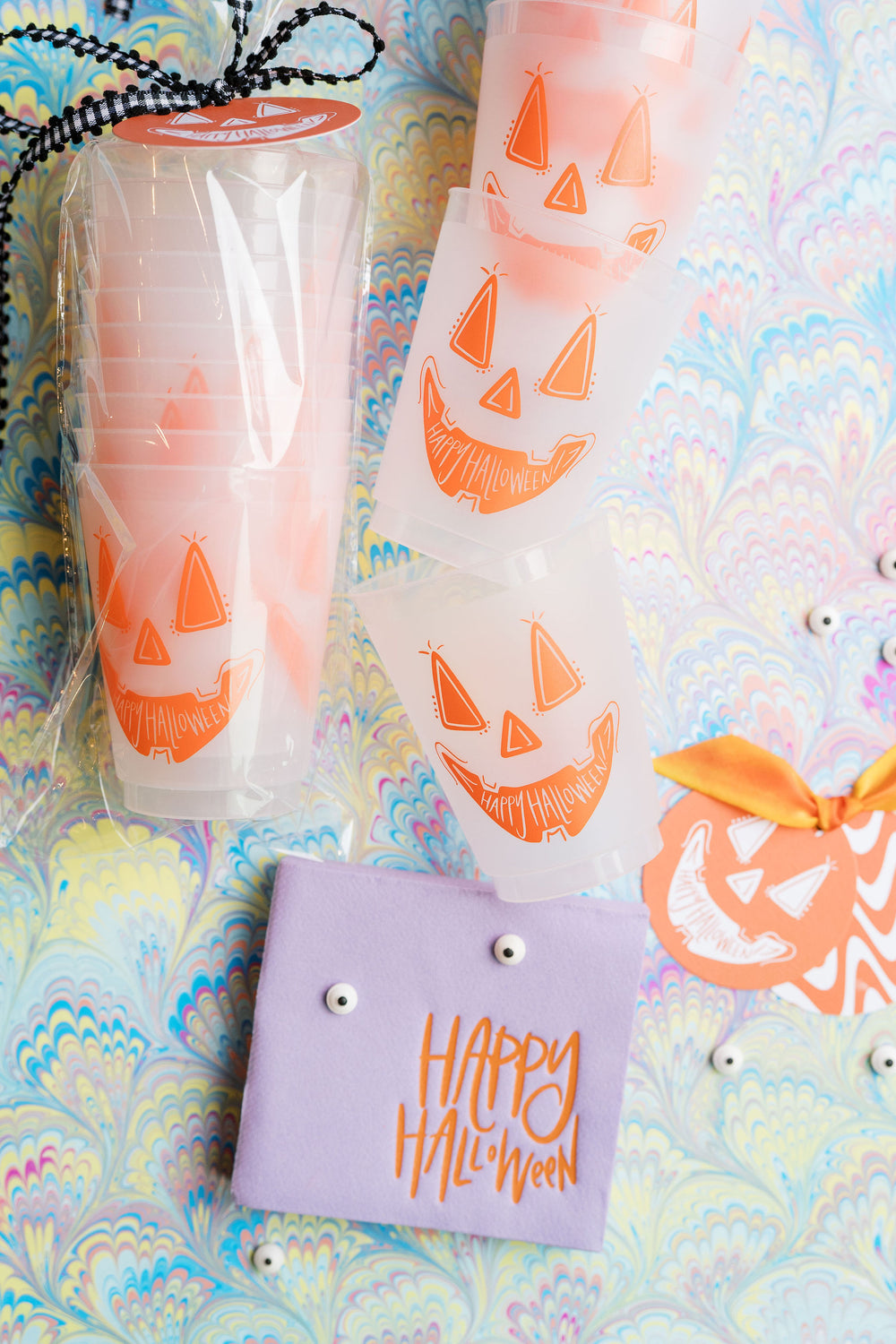 Happy Halloween Napkins in Purple with Orange