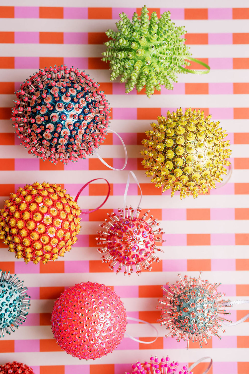 Sequin Bauble Ornament ~ Lime Green