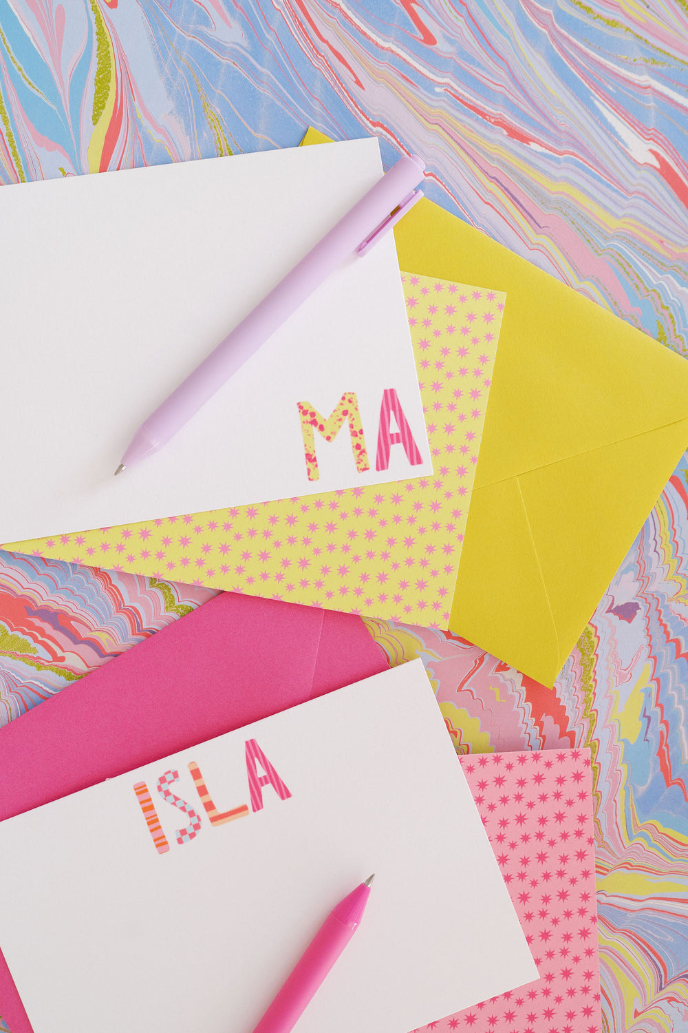 Alphabet Star Classics Stationery in Lime