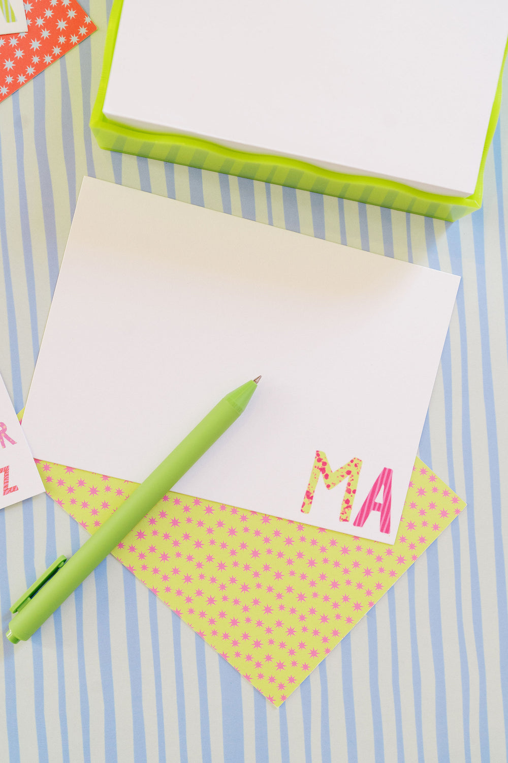 Alphabet Star Classics Stationery in Lime