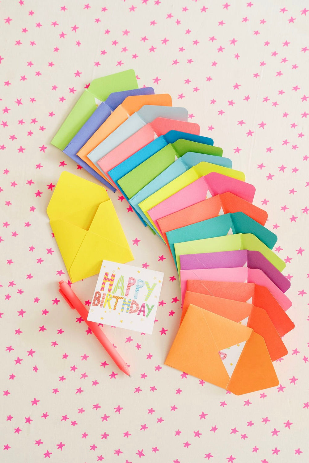 Folded Happy Birthday Enclosure Card Pack