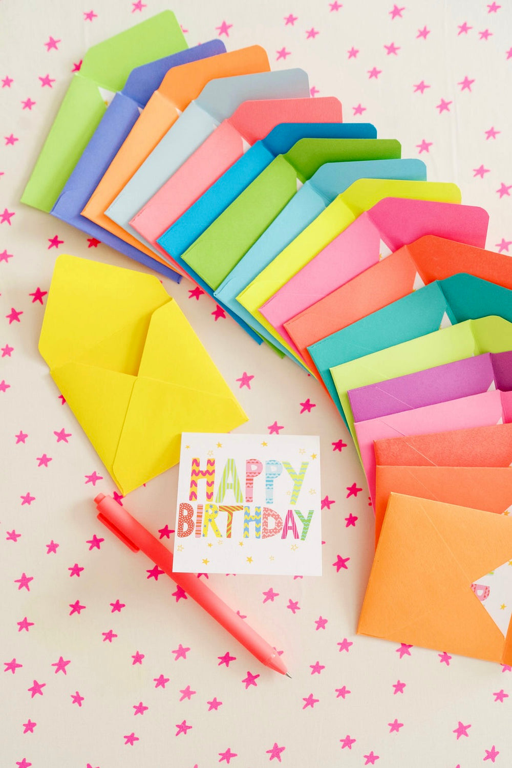 Folded Happy Birthday Enclosure Card Pack