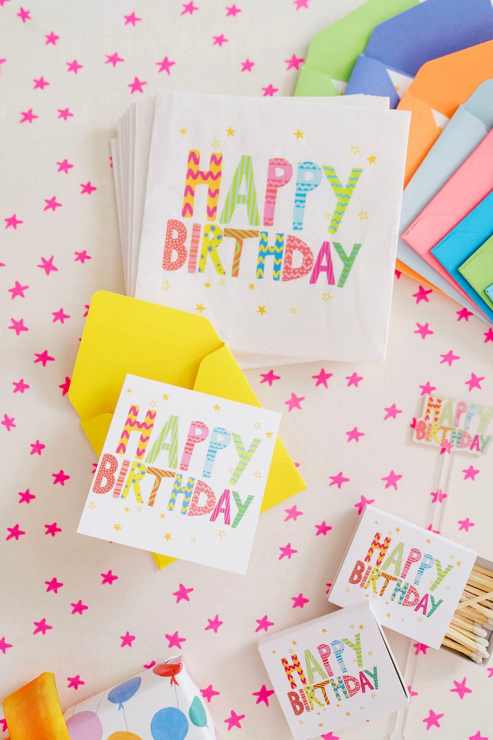 Folded Happy Birthday Enclosure Card Pack