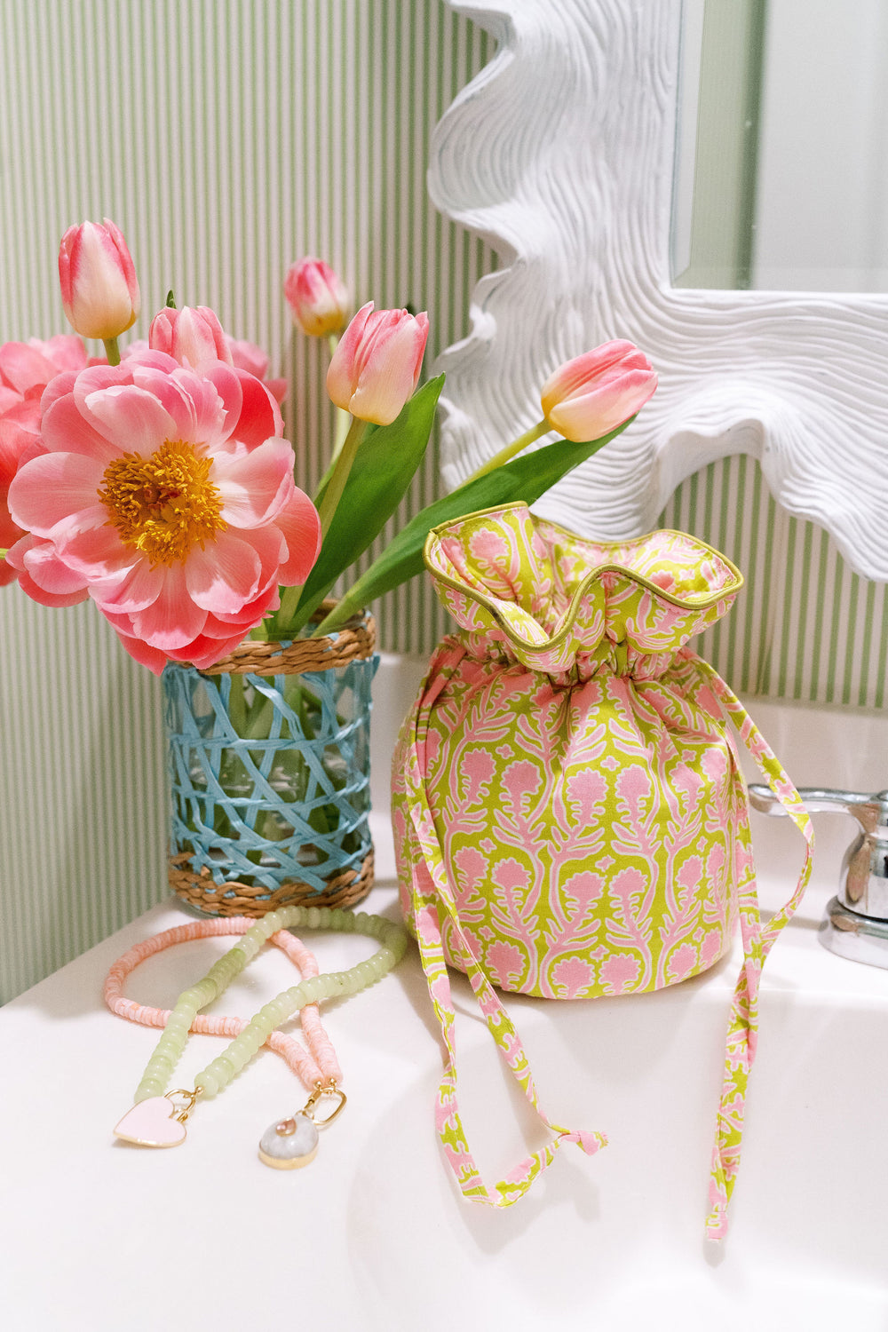 Shellabrate Block Floral Pouch