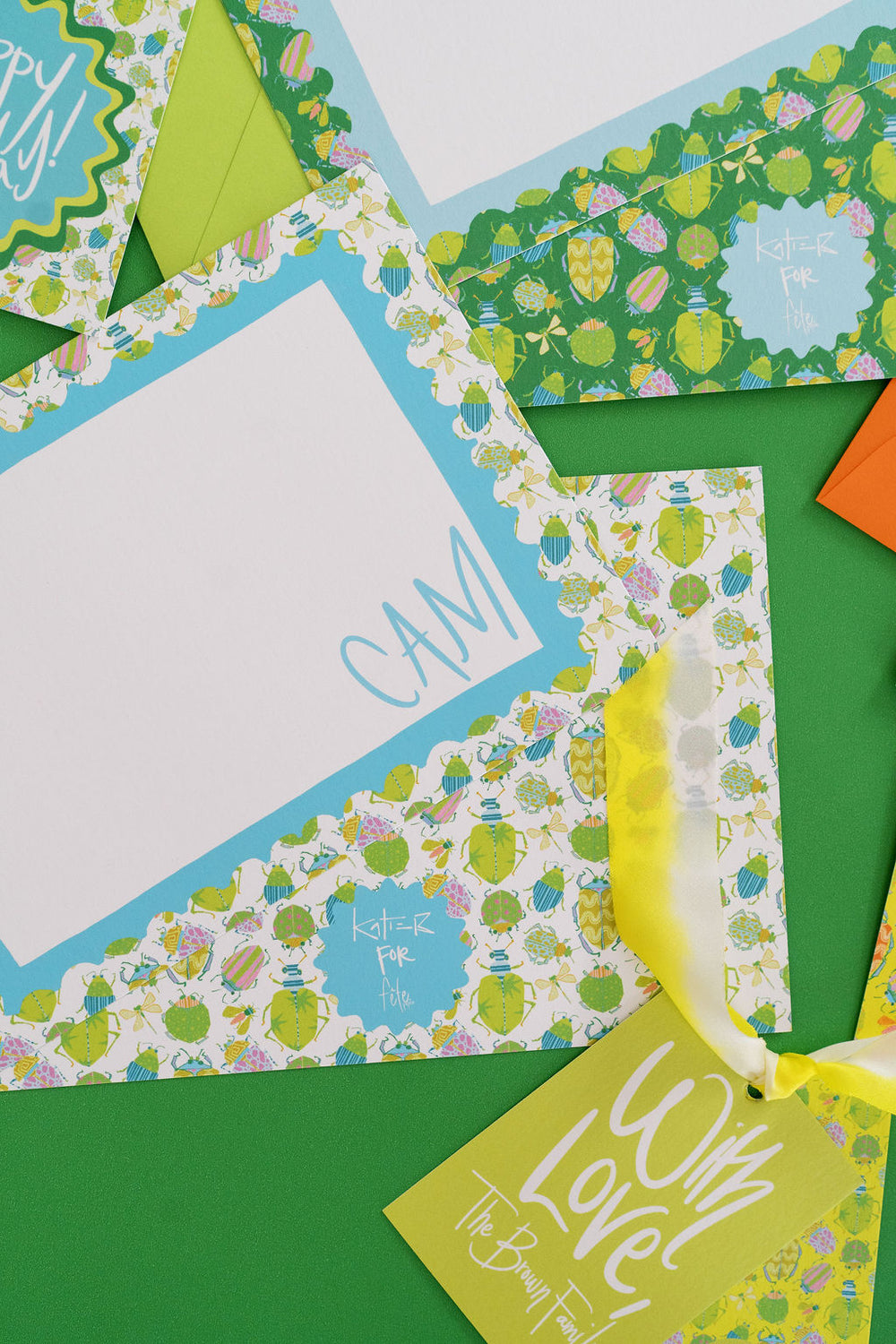 Busy Bugs Gift Tags in Sleek Green