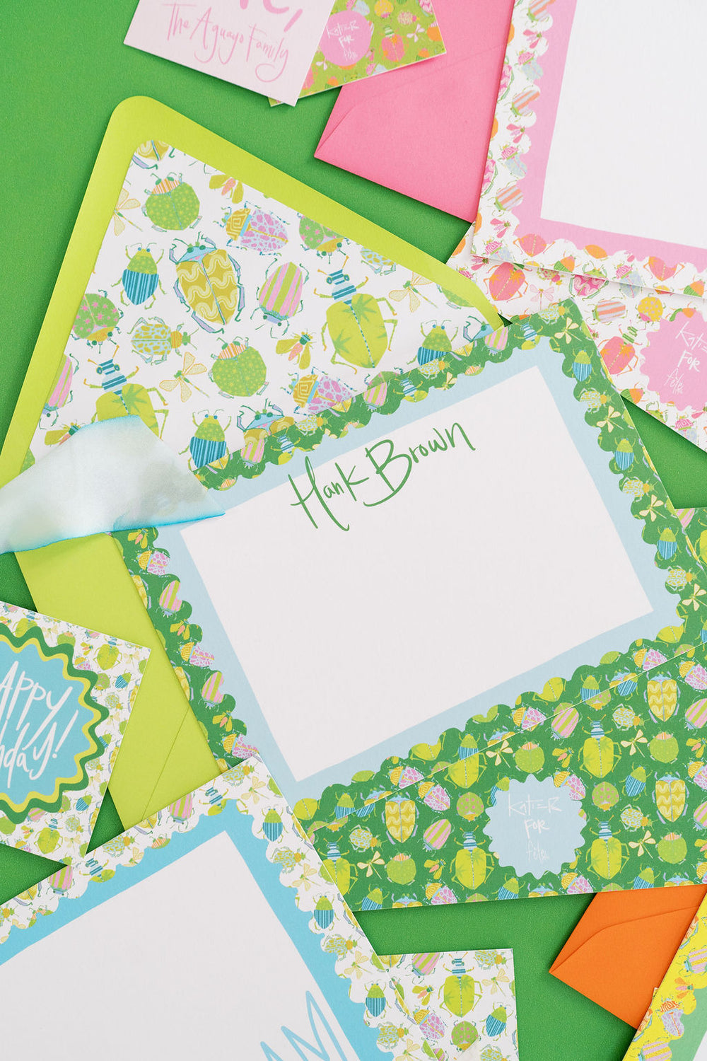 Busy Bugs Stationery in Green