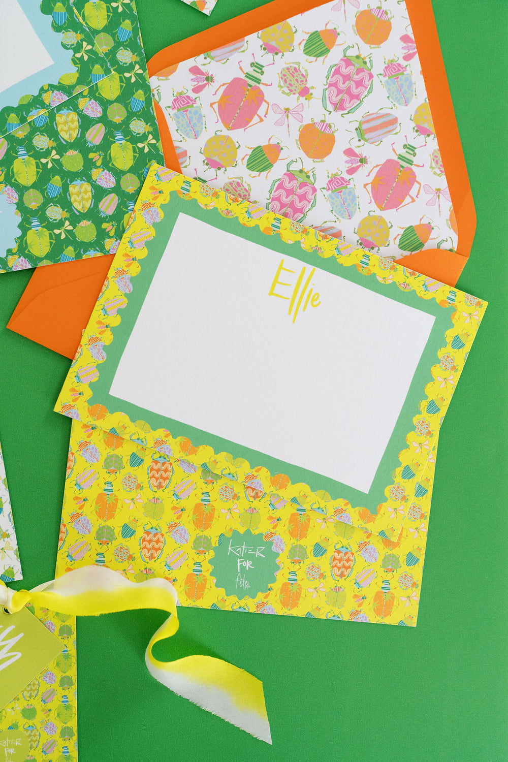 Busy Bugs Stationery in Yellow