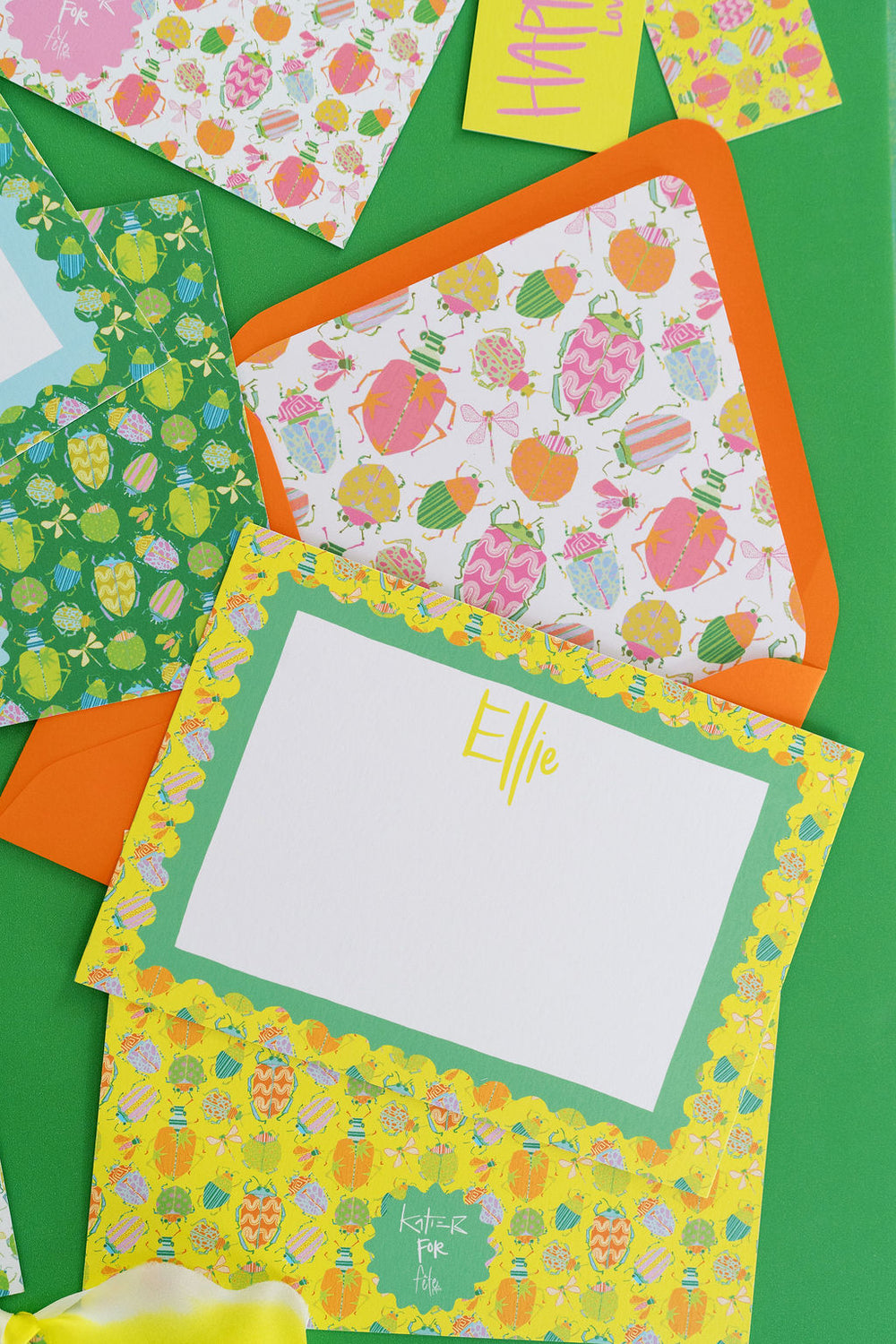 Busy Bugs Stationery in Yellow