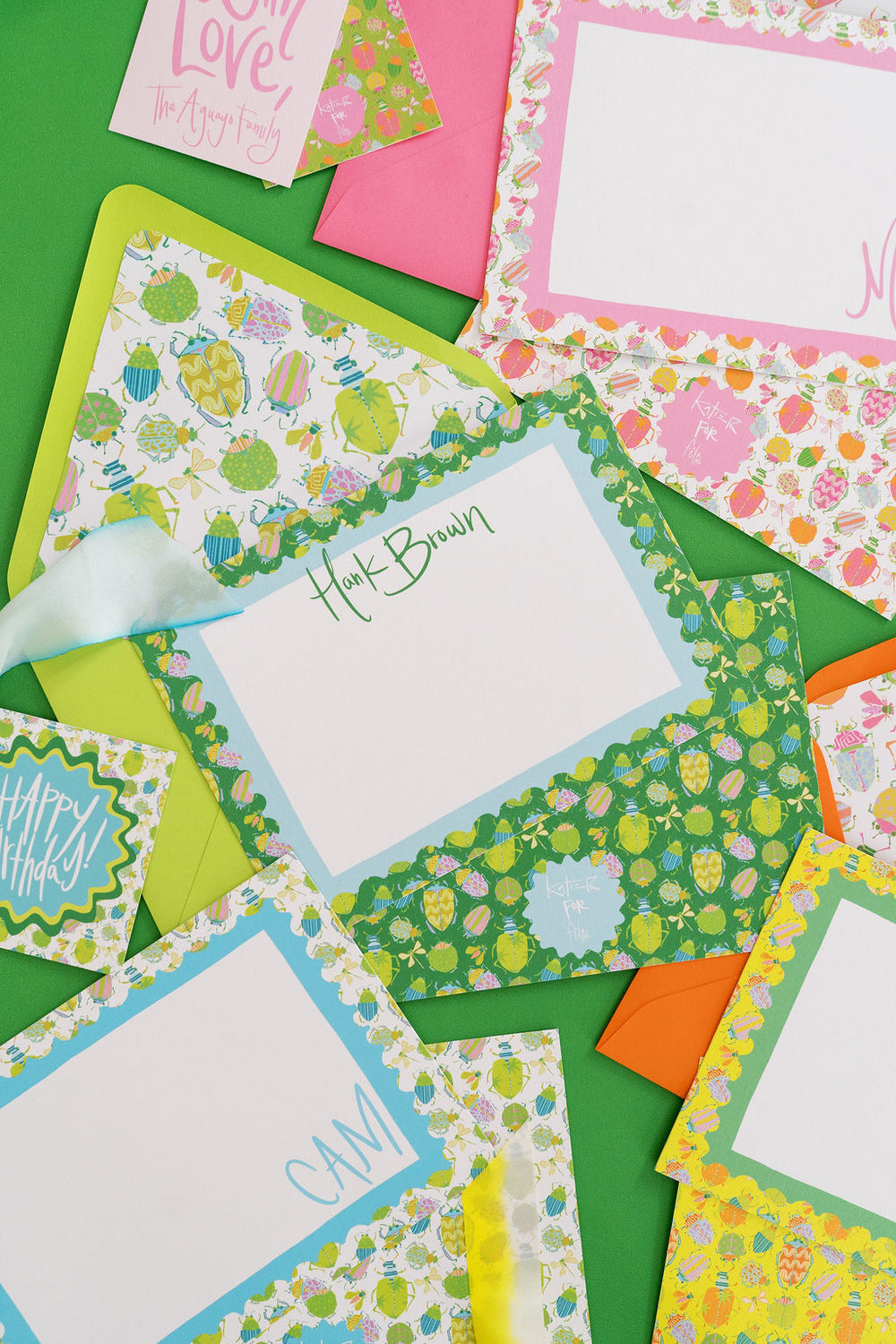 Busy Bugs Stationery in Green