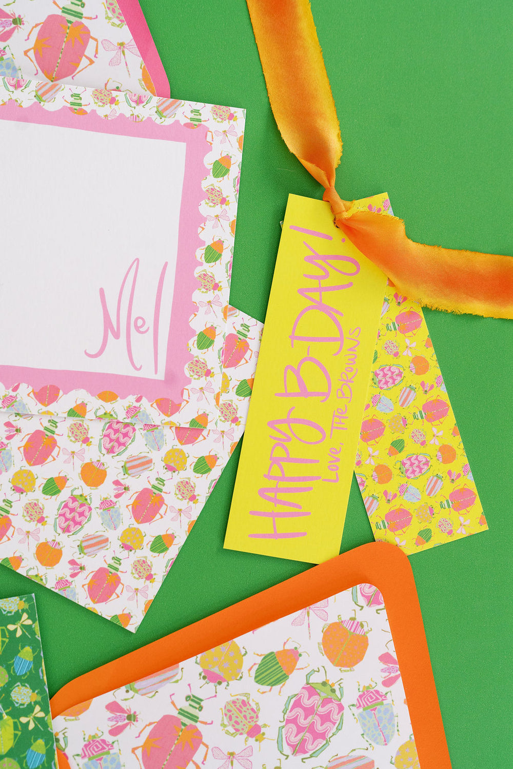 Busy Bugs Stationery in Pink