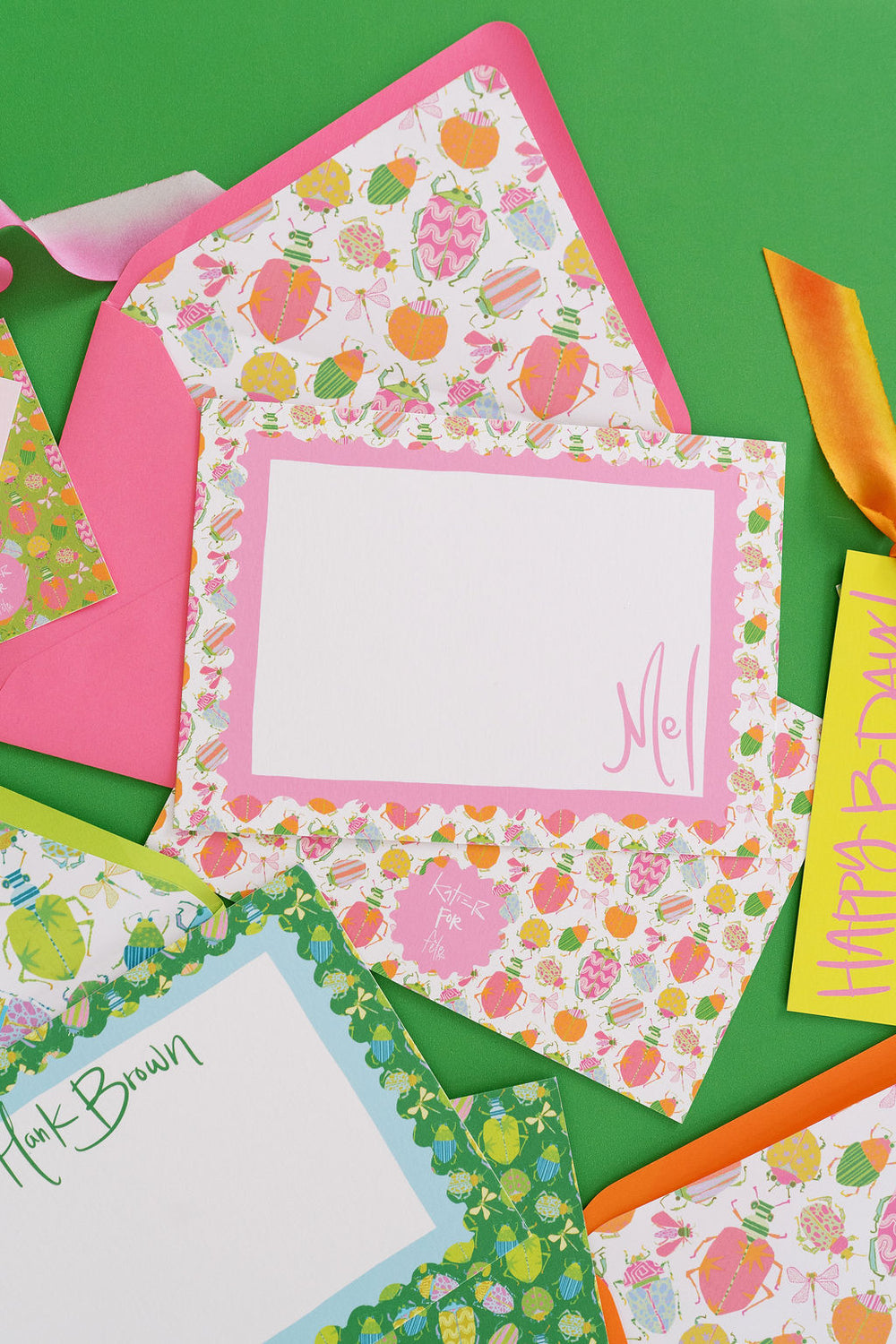 Busy Bugs Stationery in Pink
