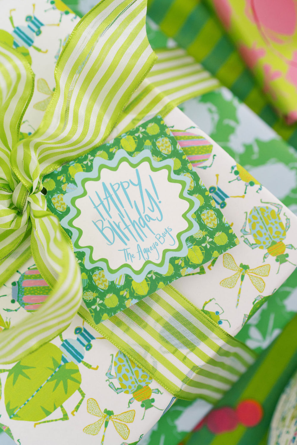 Busy Bugs Gift Tags in Green