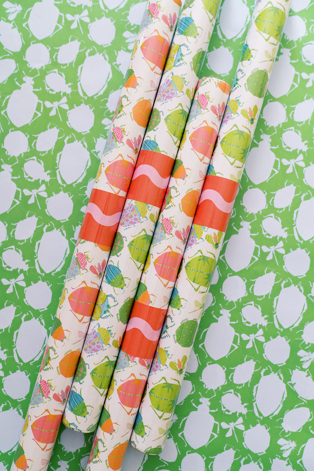 Busy Bugs Gift Wrapping in Pink