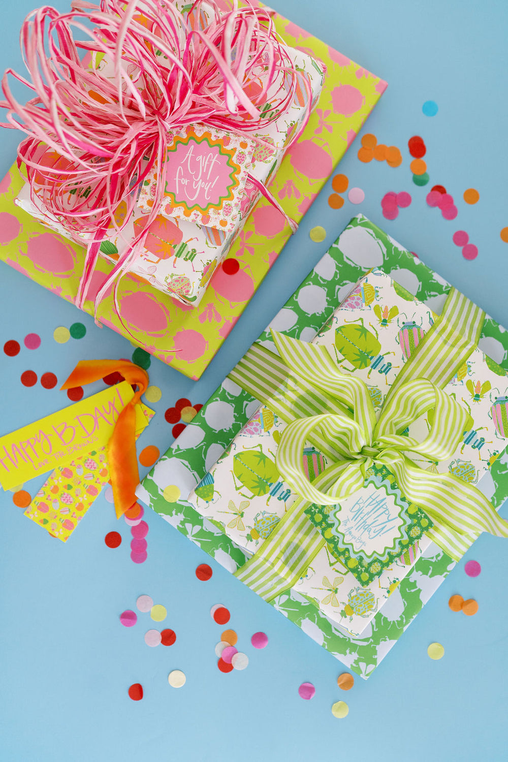 Busy Bugs Gift Tags in Pink